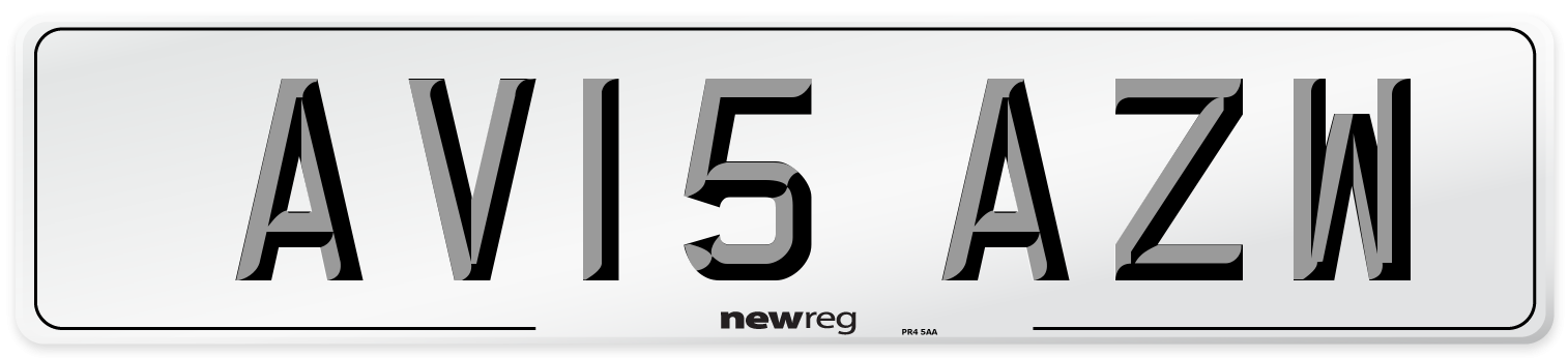 AV15 AZW Number Plate from New Reg